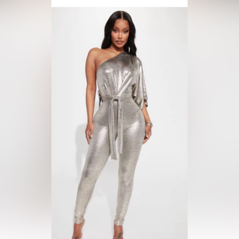 Fashion Nova jumpsuit Mila metallic jumpsuit
